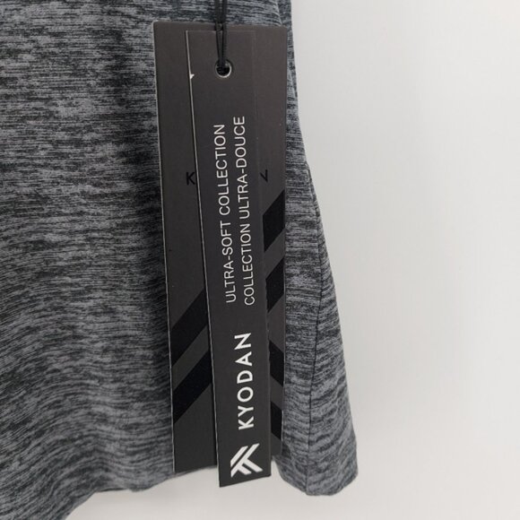 Kyodan Heather Gray Moss Jersey Short Sleeve Top Ruching - Picture 3 of 9